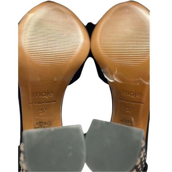 MAJE Paris Studded Block Heel Suede Sandals Heels - Picture 9 of 15